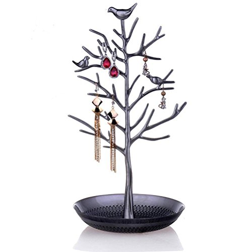 OULII-Jewelry-Tree-Display-Organizer-Stand-Holder-pour-pendentif-Collier-Ring-Black
