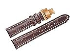 FERZA Home Braune Kalbsleder-UhrenarmbänderBands KontrastStitch mit Roségold-Verschluss