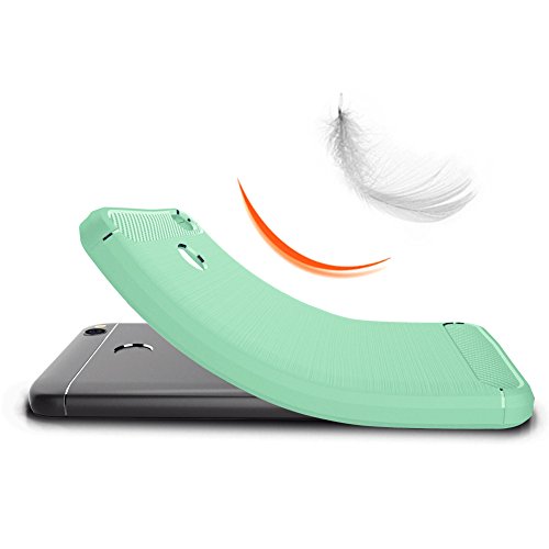 Funda Xiaomi Redmi 4X Amytech Silicona Fundas para Redmi 4X Carcasa Xiaomi Redmi 4X Fibra de Carbono Funda Case  Verde