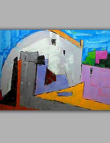 OFLADYH Abstract Pestrol Oil Painting With Blue Sky , with frame-24" x 16" , with frame-24" x 16"