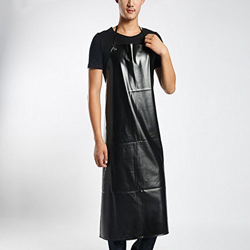 BinaryABC PVC-Schürze Wasserdicht Unisex Schwere für Metzger Küche(Schwarz)