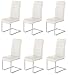 Produktbild 6 x Design Stuhl Freischwinger Piet 32 Kunstleder weiss Esszimmerstuhl