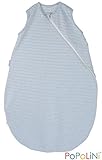 Popolini Sommer-Schlafsack blau-grau Bio-Baumwolle (einlagig, ungefüttert) - 2