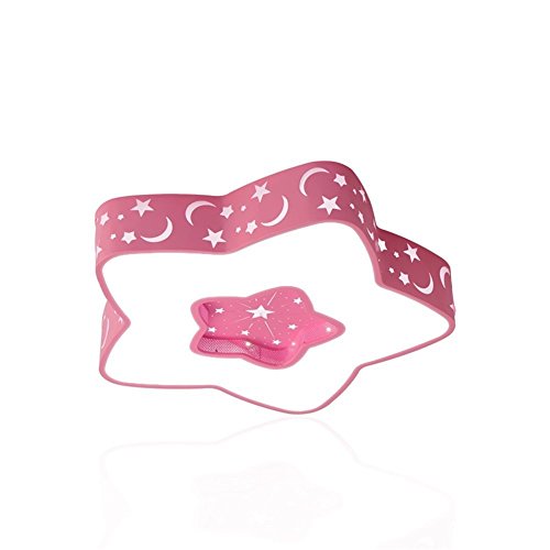Preisvergleich Produktbild Mädchen Kinderzimmer Deckenlampe, Kinderzimmerlampe Stern Babylampe Kinderlampe Star Design romantische Led Wandlicht Deckenleuchten, Rosa Weißes Licht, Ø40CM-18w