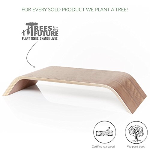 Woodcessories EcoLift Hightower – Ergonomischer Monitorständer aus echtem Holz (Walnuss) - 4