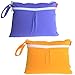 Damero 2pcs/pack Cute Travel Baby Wet and Dry Cloth Diaper Organiser Bag, Purple+Yellow