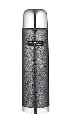 Thermos Thermocafé Thermos en acier inoxydable martelé, Bleu, 1 l, gris, 1 L