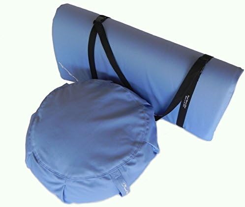 3 Piece Restorative Yoga Set includes Zafu Meditation Pillow Buckwheat Hull filled, Zabuton Cushion 26"x26" with 3" Foam, and Double Buckle Strap, Removable Covers for easy care.