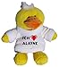 Produktbild Plüsch Hähnchen Schlüsselhalter mit einem T-shirt mit Aufschrift mit Ich liebe Alayne (Vorname/Zuname/Spitzname)
