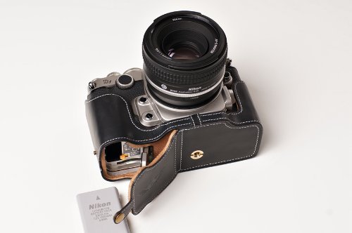 TP Main v  ritable Cuir v  ritable Demi Camera Case Sac Housse pour Nikon Df Bas noir Ouverture Version