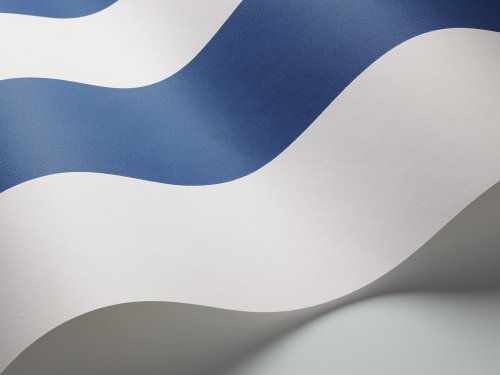 Marstrand 2984 Vlies-Tapete maritime breite Streifen 13cm Marine-blau weiß - 2