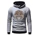 Produktbild Luckycat Herren Sweatshirt Hoodie Sweatjacke Kapuzenpullover Herren Slim Fit Baumwolle-Anteil Moderner weißer Herren Hoodie-Sweatshirt-Pulli Langarm Herren schwarzer Pullover-Shirt mit Kapuze