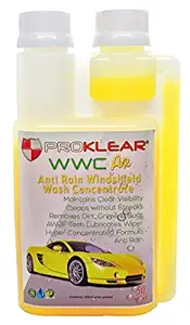 PROKLEAR WWC-AR Anti Rain-Rain Repellent Windshield Wash Additive Concentrate 250ml - 5ml per Fill - Keeps Windshield Clear & Wipers Lubricated 50 Refills - Anti Wiper Judder Formula (250ml)