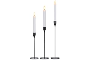 NUPTIO Candlestick Holders Black Candle Holder, Taper Candle Holder Single-head Wrought-iron, Candlestick Candle Holder Table Centrepieces Candlelight Dinner Ornaments for Party Wedding, 3 Pcs/Set