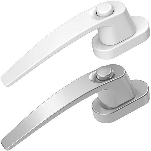 Basi® Metal Ventana De Mango con botón de copia de seguridad color blanco/plata, Blanco