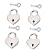 Produktbild Schneespitze 4 Pcs Liebesschloss In Herzform,Metal Heart Shaped Herz Form Vorhängeschloss Mini Schlüsselschloss Schließfach Vorhängeschloss ideales Hochzeitsgeschenk