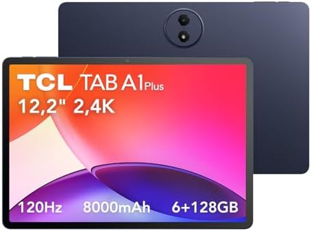 TCL TAB A1 Plus, 6GB+128GB, Display Immersivo 2.4K da 12,2" a 120 Hz, Processore Avanzato a 4 nm, Corpo in Metallo Sottile, Google Gemini, AI Toolbox, UI Intuitiva