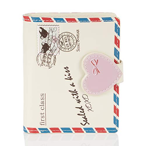 Shagwear - Monederos para mujeres jóvenes: Varios colores y diseños: (carta de amor beis / love letter beige)