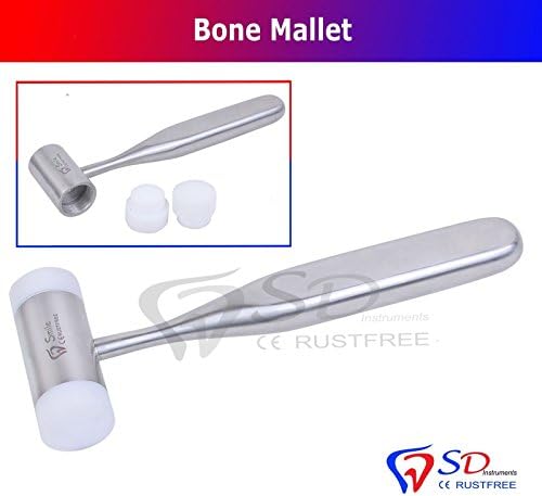 Bone Mallet Replaceable Teflon Inserts Dental Implant Surgery Orthopedic CE New