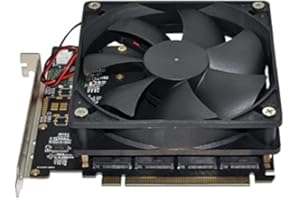 NFHK - Tarjetas Raid NVME M.2 AHCI a PCI-E Express 3.0 Gen3 X16 con Ventilador VROC Raid0 Hyper