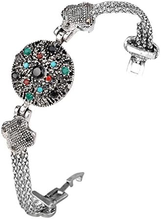 Yiwa Women Retro Ethnic Classic Rhinestone Bracelet Stylish Bohemia Hand Chain Ornament