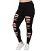Produktbild Ba Zha Hei Yoga Hosen Damen Leggings Sport Yoga Hose Training Stretch Leggins High Waist Active Workout Athletic Running Große Größe Frau Löcher Gamaschen Yoga-Hose (5XL, Schwarz)