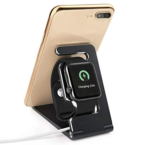 Kehangda 2 en 1 support pliable pour Apple Watch et téléphone et station de chargeur de station d'accueil en alliage d'aluminium