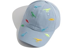 OZFZEP Children's Baseball Cap for Boys Girls Dinosaur Embroidery Adjustable Sports Cotton Cap Sun Hat UV Protection Baseball Cap Summer Autumn Kids Peaked Cap Golf Cap for 2-6 Years Baby Boys Girls