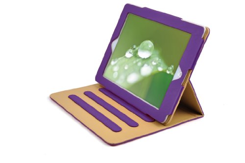 iPad 4 Hülle – JAMMYLIZARD Ledertasche Smart Cover mit Standfunktion (mit Retina) für iPad 4. 3 & 2, VIOLETT & HONIG - 2