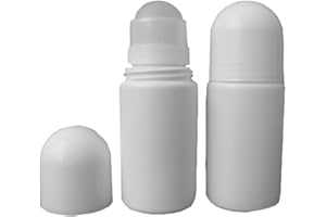 JIHUOO 4 Stück 50ml Kunststoff Leer Roller Flaschen Roll On Flaschen Aromatherapie Flaschen mit Rollenkugel