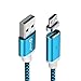 Price comparison product image SKITCH® 3M Magnetic Plug Braided Micro USB 2.0 A Male to Micro B Charger Sync Data Cord with LED Indicator for Android Smartphones Tablets