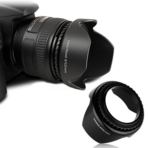 BPS 52mm Pare-Soleil pour lentille  Tulipe Paresoleil d objectif  Protecteur d objectif pour Canon Nikon Sony Olympus