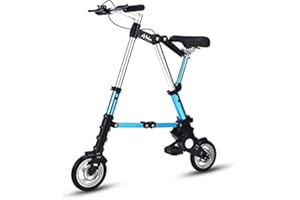 ZLYJ Mini Bicicleta Plegable Bicicleta Plegable Portátil De 8 Pulgadas Bicicleta Plegable Ultraligera para Estudiantes Adultos para Deportes Ciclismo Al Aire Libre Viajes(Color:Blue)