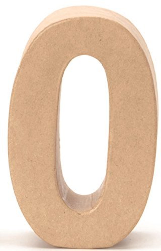 Papp-Zahl 0 17,5x5,5cm