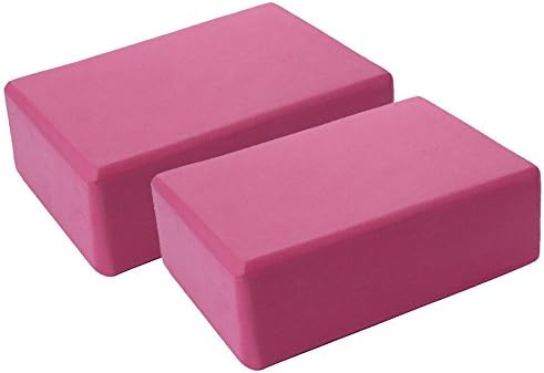 Yoga Block,EVA Foam Yoga Block Brick for Yoga Pilates Stretching Exercise - Pack of 2 (Rose Red)