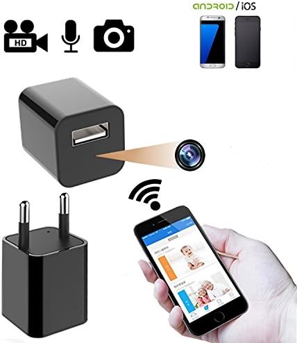 Hidden Spy Camera,WiFi Wireless AC Adapter Security Surveillance Camera Video with Motion Detection,Updated Version App Control for IOS and Android (1)