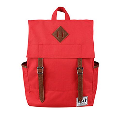 Preisvergleich Produktbild YAAGLE Rucksack Damen und Herren Unisex schick mit Deckel Schultertasche Schulrucksack Laptoptasche-rot