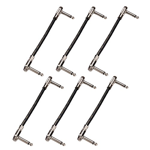 Preisvergleich Produktbild sourcingmap® 6Stk1 / 4 Zoll rechtwinkligesGitarren Patchkabel Instrumentenkabel für Effektpedal