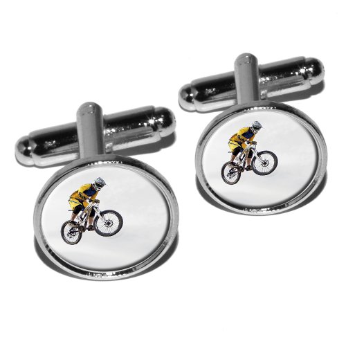 Preisvergleich Produktbild MTB Helme-Manschettenknöpfe, rund, silberfarben