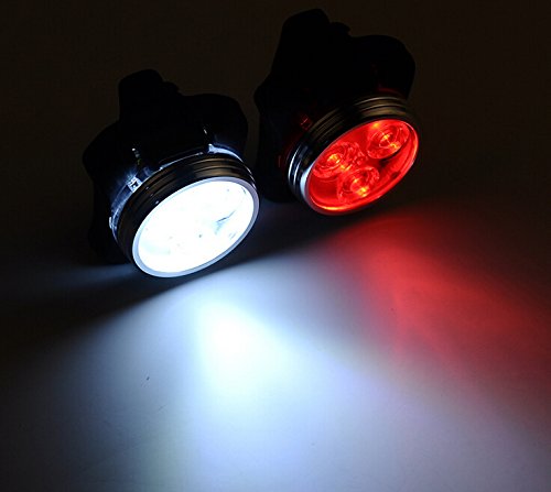 Signstek USB aufladbar Wasserfest 3 LED Sport Fahrradlampe Frontlichter Rücklicht 160LM (Rot-Rücklicht) - 5