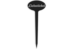 GRAVURZEILE Pflanzenschilder mit Gravur - Liebstöckel - Stilvolle Kräuterschilder aus schwarzem Acryl für den Garten - Kräuterstecker geeignet für Beet & Kräutergarten - Farbe: Liebstöckel