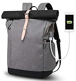 【Einzigartiges Design】 Laptoptasche ausgestattet mit einem externen USB-Anschluss an der Seite ermöglicht der Rucksack Ihnen Ihre Elektronikgeräte jederzeit und überall zu laden.(Powerbank nicht dabei) Einzigartiges Modedesign dieses Rucksacks kommt mit schönem Aussehen und praktischer Funktion.