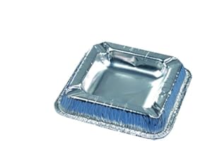 PAPSTAR Cenicero desechable de aluminio, 125 x 125 x 20 mm, color plateado (10 unidades), 1 paquete de 10 unidades