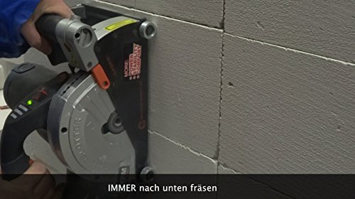 FERM WSM1008 Mauernutfräse Schlitzfräse 1600W – 2 Diamantscheiben 150mm – Laserfürhrung – Staubabsaugungsadapter – Nylon-Tragetasche - 12