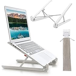 G-Color Support Ordinateur Portable Ventilé, 26-30° Réglable Support PC Portable,Laptop Stand Pliable,Solid et Léger pour Laptop/Tablette/MacBook Air Pro/PC/iPad (10-15.6 Pouce) - Blanc