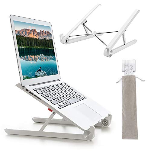 G-Color Support Ordinateur Portable Ventilé, 26-30° Réglable Support PC Portable,Laptop Stand Pliable,Solid et Léger pour Laptop/Tablette/MacBook Air Pro/PC/iPad (10-15.6 Pouce) - Blanc
