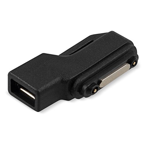 Forepin® Micro USB Adapter für Sony Xperia Z1, Sony Xperia Z2, Sony Xperia Z3, Sony Xperia Z1 Mini Magnet Anschluss Lade Kabel in Schwarz - 2