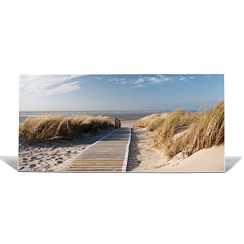 banjado - Pinnwand Magnettafel weiß 78cm x 37cm quer mit Motiv Dünen