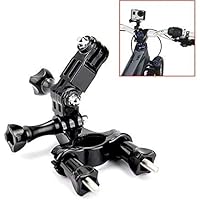 Action Pro K029 Bike Handlebar/Seatpost Clamp with 3-Way Adjustable Pivot Arm, for Gopro Hero 5/4/4S/3+/3/2/1(Black)