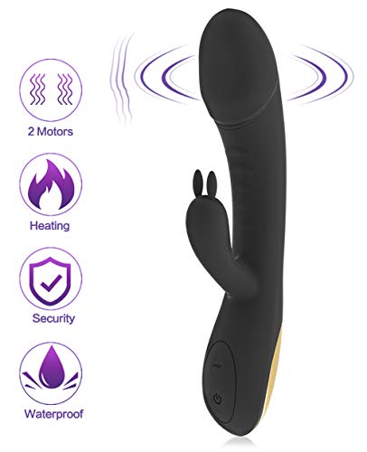 Masaeador Coporal de Silicona Vibrador Eléctrico Térmico Recargable con Caja Regalo, Negro
